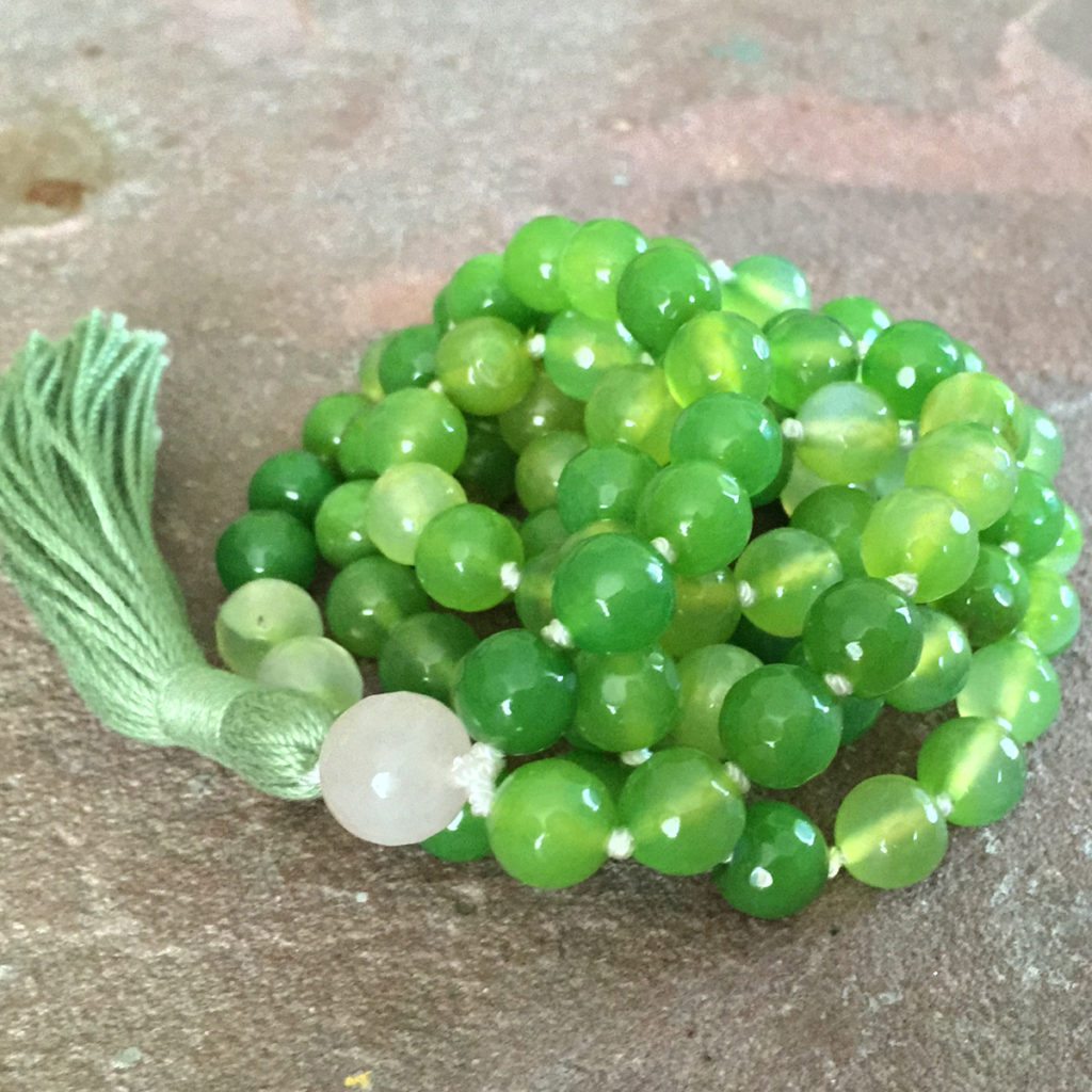 green agate mala stones