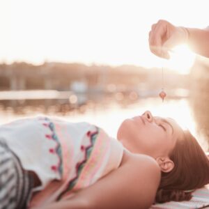 Woman receiving reiki energy healing